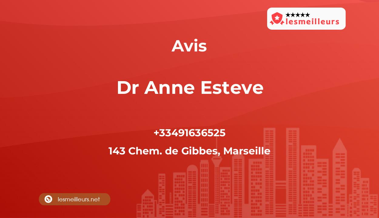 Avis sur Dr Anne Esteve, 143 Chem. de Gibbes, Marseille